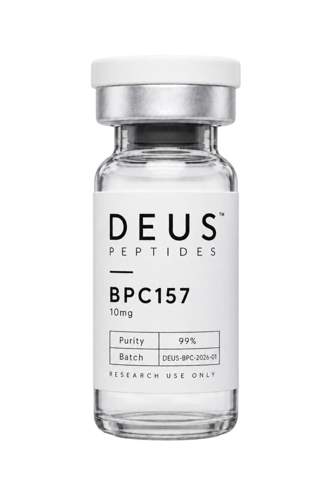 DEUS BPC-157 10mg research peptide vial