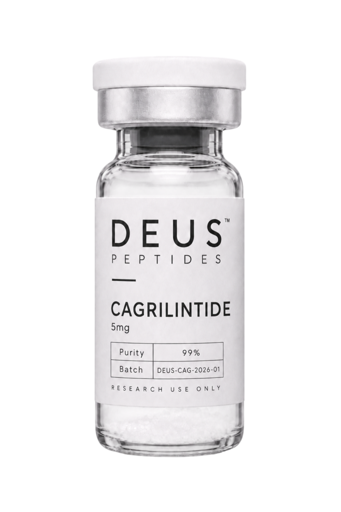 DEUS Cagrilintide 5mg research peptide vial front view